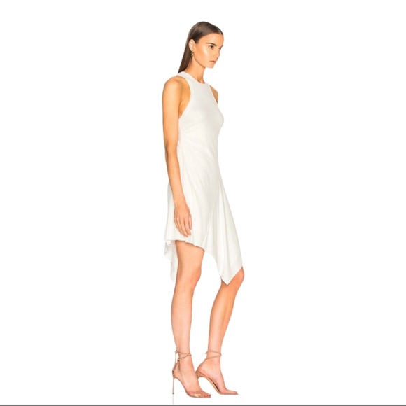 NWT A.L.C. White High neck asymmetric ribbed Bea Dress - Picture 4 of 12